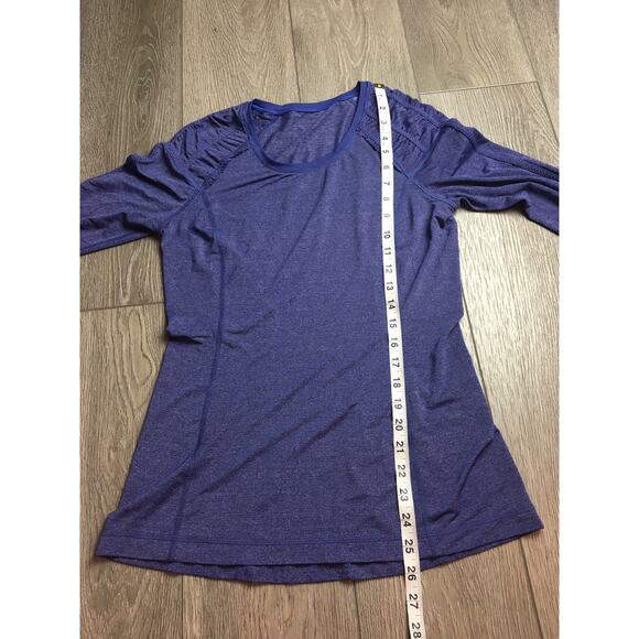 Lululemon Blue Purple Long Sleeve Thumbhole Reflection Womens Size 6 - Picture 11 of 11